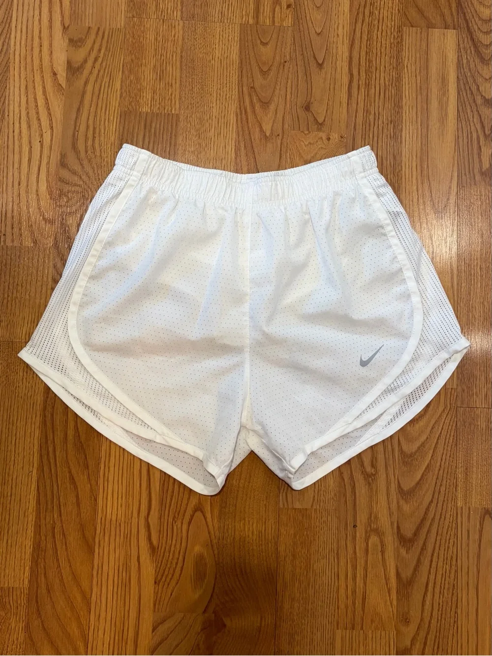 Nike Dri-FIT White Running Shorts XS Mesh Athletic Workout Shorts